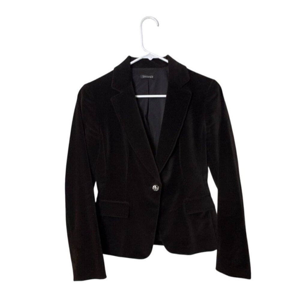 Tahari Brown Velvet Blazer Coat Womens Size 4